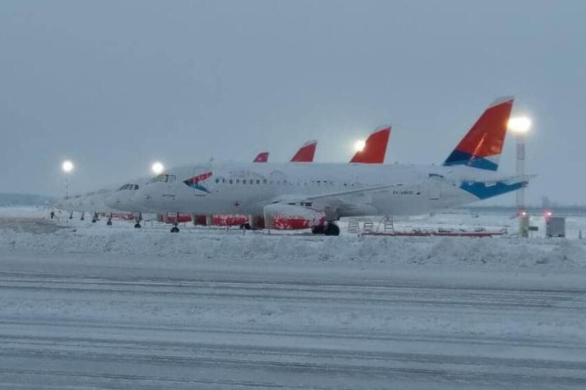 Снегопад парализовал работу аэропорта в Краснодаре