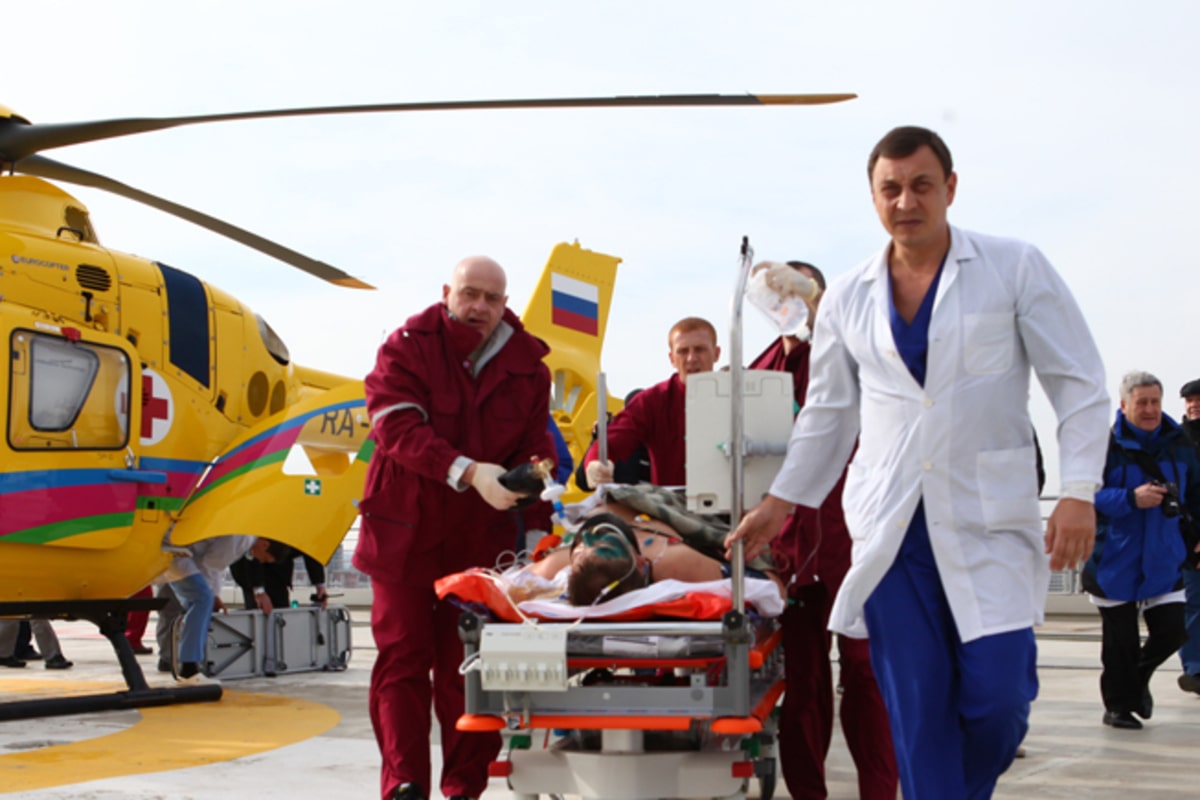 На баланс Краевой клинической больницы №1 поставлен новый вертолет санавиации оборудованный аппаратурой ИВЛ и медицинским модулем